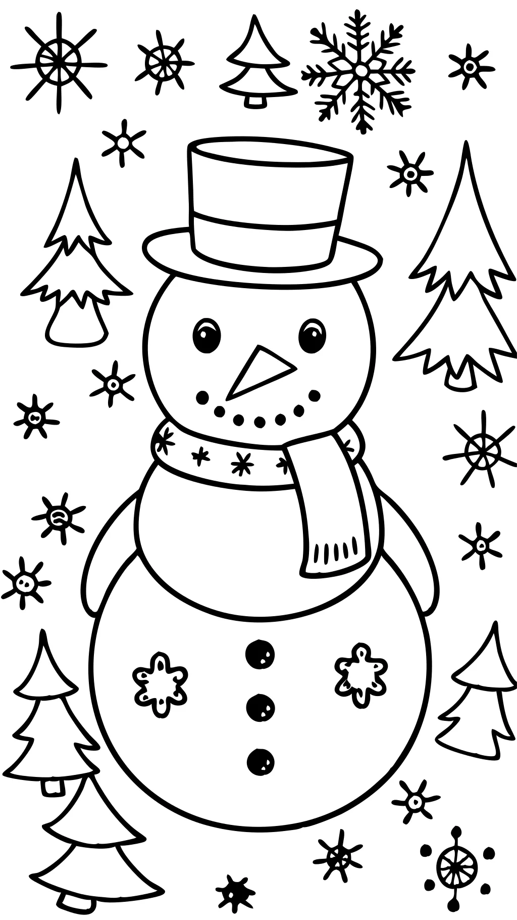 snowman coloring page free printable